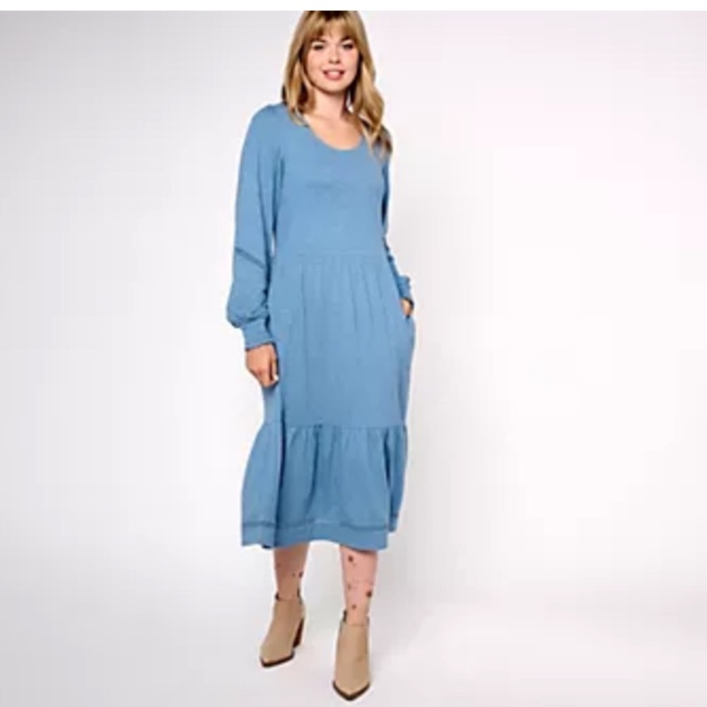 Denim & Co. Canyon Retreat Regular Easy Midi Boot Dress XL 1X